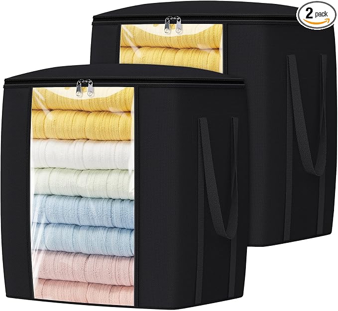 TasticTotes 120L Extra Large Blanket Clothes Storage Bags, 2 Pack | Foldable by Unknown