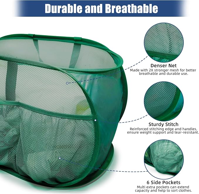 Collapsible Laundry Baskets, Upgrade Pop Up Laundry Hamper - Image 5