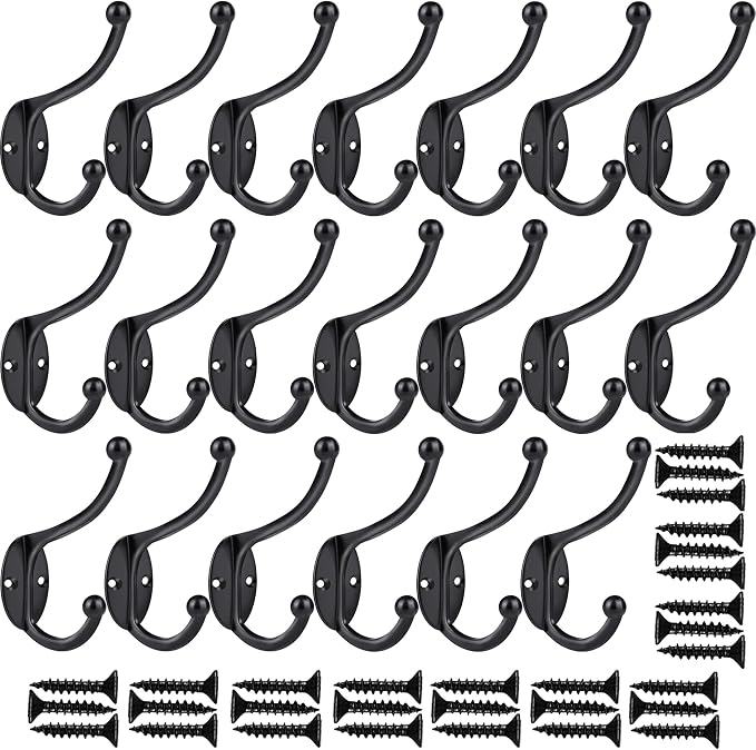 ZEYU 20Pcs Wall Hooks, Coat Hooks Hardware Heavy Duty Hooks - Image 3