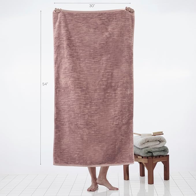 SKL Home CloudSoft 100% Cotton Luxury 4-Piece Bath Towel Set, Clay | Premium - Image 3