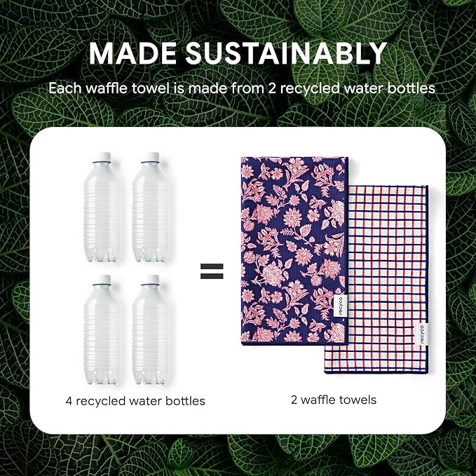 RECYCO Waffle Kitchen Towel Set of 2 - Image 6