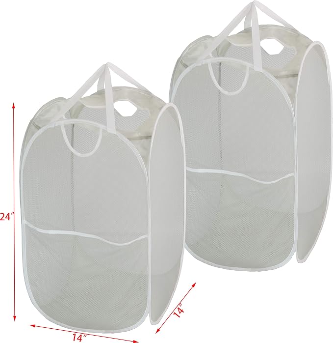Simple Houseware Mesh Pop-Up Laundry Hamper - Image 6