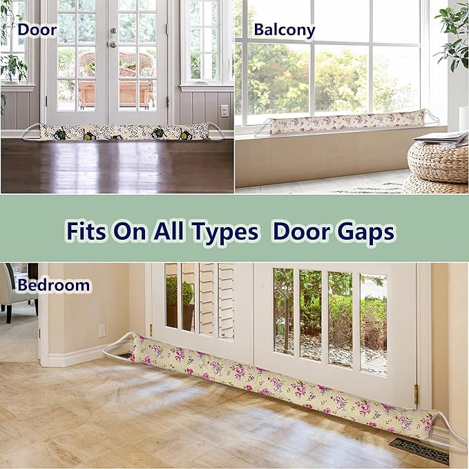 2 Pack 60 Inch 4 Inch Wide Under Door Blocker Door Draft Stopper - Image 7