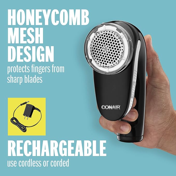 Conair Fabric Shaver and Lint Remover, Rechargeable Portable Fabric Shaver - Image 3
