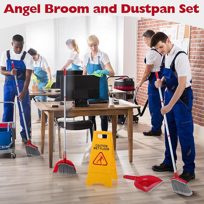 6 Pcs Broom and Dustpan Set, 54 Inch Indoor Angle Broom | Kitchen Cleaning - Image 7