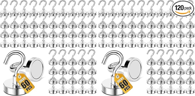 DIYMAG Magnetic Hooks 60pcs 30lbs Cruise Essentials 2026 Magnet Hook by DIYMAG
