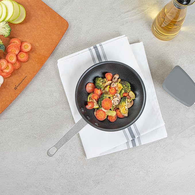 Restaurantware-Met Lux 7 Inch Fry Pan, 1 No-Stick Frying Pan - Induction-Ready, Triple-Riveted, Black Aluminum Cooking Skillet, Durable, For Searing, Sautéing, And Browning Food