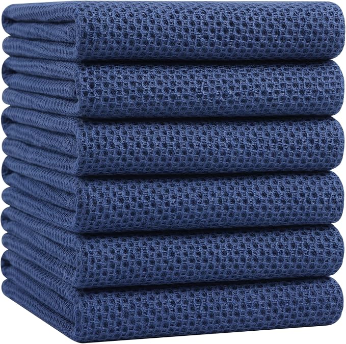 Homaxy 100% Cotton Oversized Waffle Weave Kitchen Towels 6-Pack, Ultra Soft by Homaxy