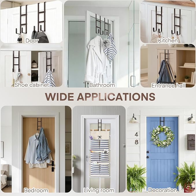 FYY 2 Packs Over The Door Hooks, Double Sided Door Hanger Hook - Image 7