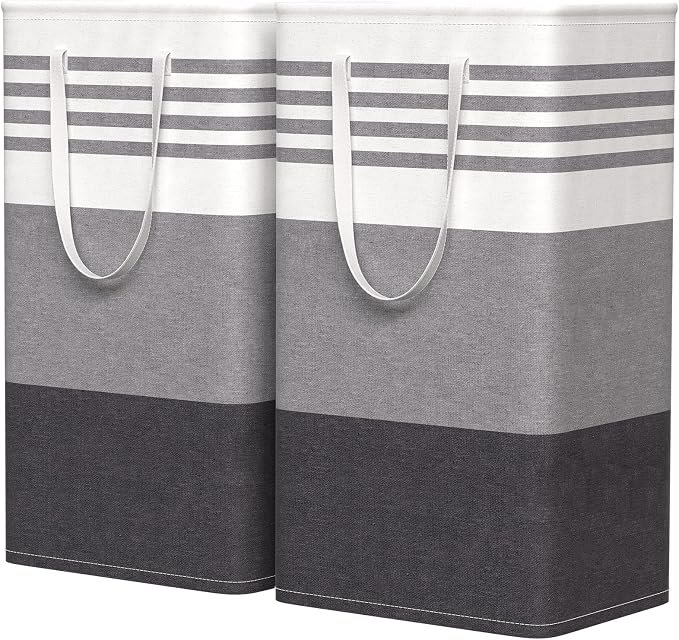 WOWBOX 2 Pack Laundry Baskets, Collapsible Dirty Clothes Laundry Hampers by WOWBOX