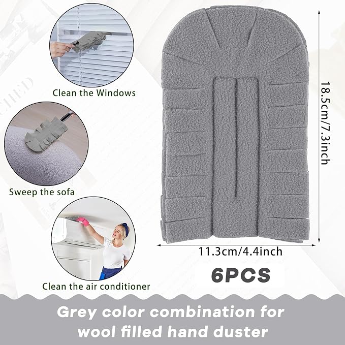 Zubebe 6 Pcs Reusable Duster Refills Fleece - Image 2