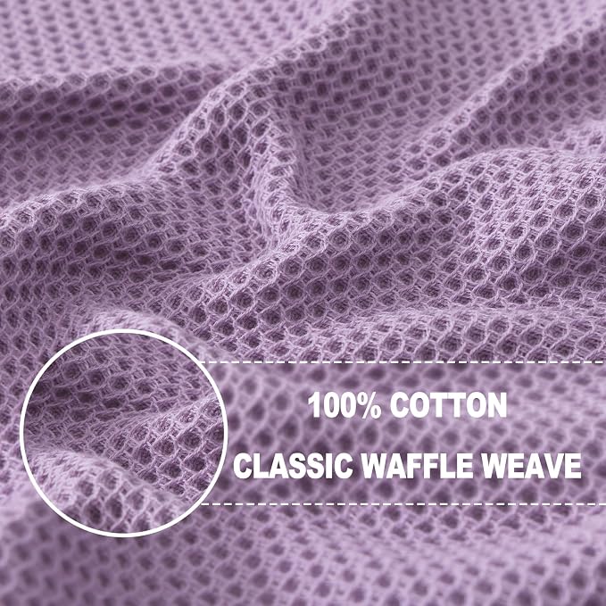 Homaxy 100% Cotton Waffle Weave Kitchen Dish Cloths 6-Pack, Lavender | 12 x 12 - Image 2