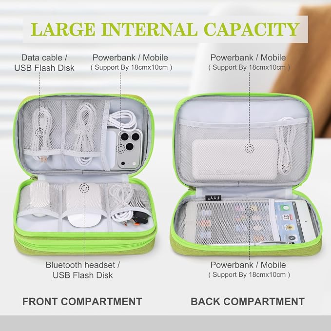 FYY Electronic Organizer, Travel Tech Pouch Bag, Waterproof, Double Layers - Image 3