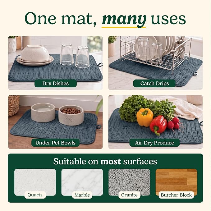 Cuisinart Dish Drying Mat for Kitchen Counter, quick-dry microfiber, machine - Image 7