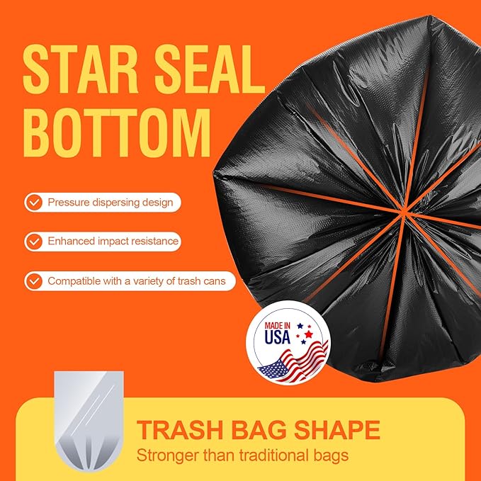Delxo 30-33 Gallon Trash Bags, Plastic Bolsas para basura - Image 3