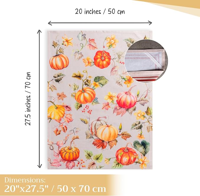 Maison d' Hermine Kitchen Towels Set of 3 Reusable 100% Cotton 27.50" x 20" - Image 4