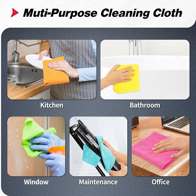 FIXSMITH Microfiber Cleaning Cloth, 800 Pack Shop Towels, Lint-Free Car Wash - Image 6