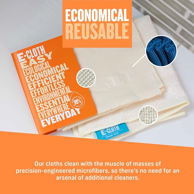 E-Cloth Shower Cleaning Kit, Reusable Microfiber Cleaning Cloth, Ideal Shower - Image 5