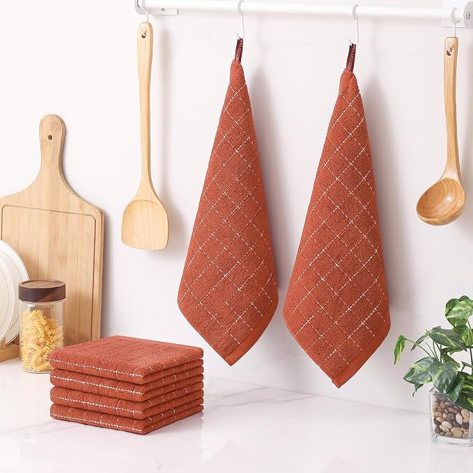 Homaxy 100% Cotton Terry Kitchen Towels, 12 Pack - Image 6