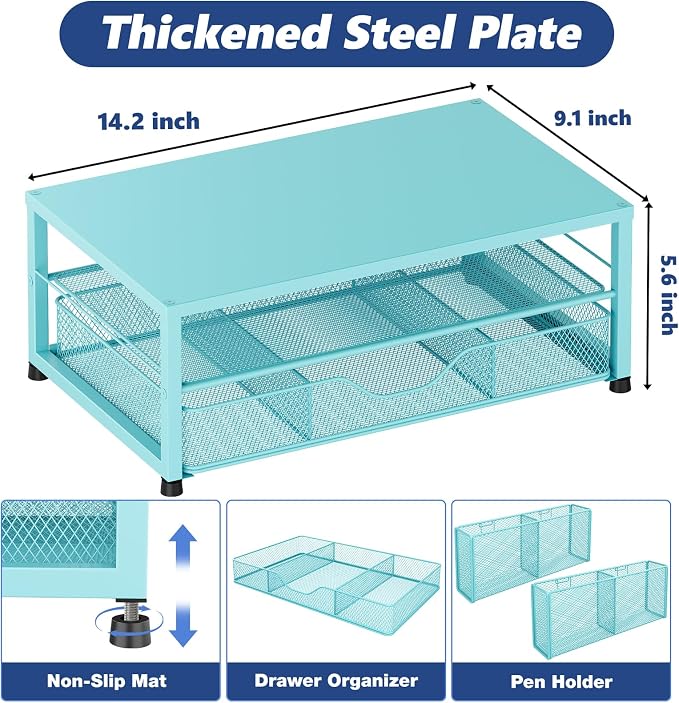 Desk Organizer and Accessories, 2-Tier Computer Monitor Stand Riser - Image 2