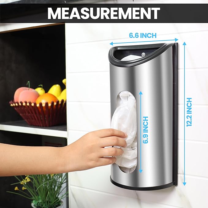 Utopia Kitchen Wall-Mounted Stainless Steel Grocery Bag Holder, Pantry or - Image 2