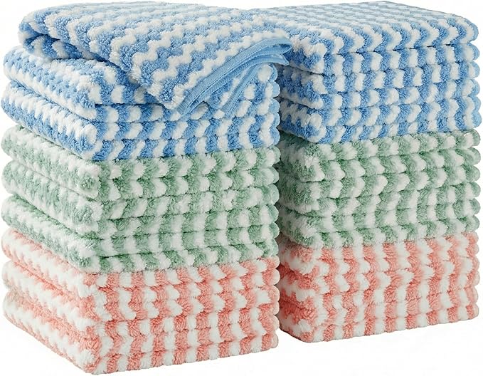 JOYMOOP 18 Pack Microfiber Cleaning Cloth, Kitchen Towels by JOYMOOP