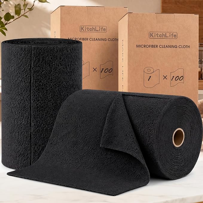 KitchLife Microfiber Cleaning Cloth Roll, 200 Pack by OverDoorHooksKitchenSupplies