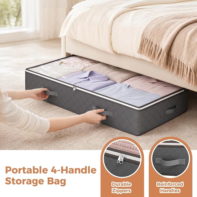95L Under Bed Storage Containers, 2 Pack Storage Bins, Linen Sheets, Wrapping - Image 5