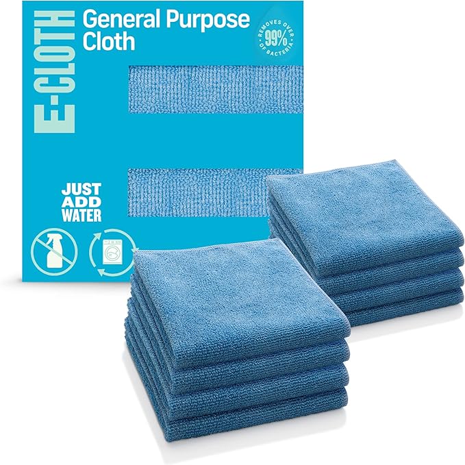 E-Cloth General Purpose Cleaning Cloth Kit, Reusable Cleaning Towel, 8 Pack by E-Cloth