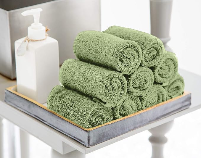 Utopia Towels 60 Pack Washcloths, 12x12 in, 100% Cotton, Sage Green | Premium - Image 7