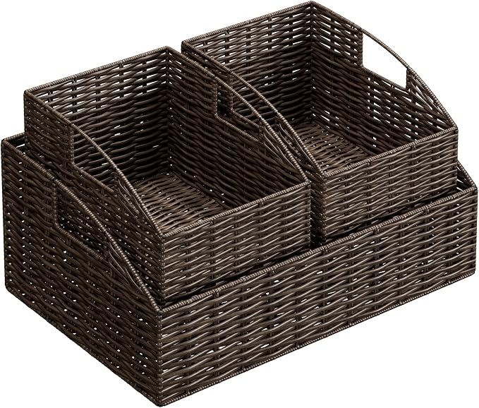 Pantry Baskets for Organizing, Wicker Basket Shelf Storage - Image 8