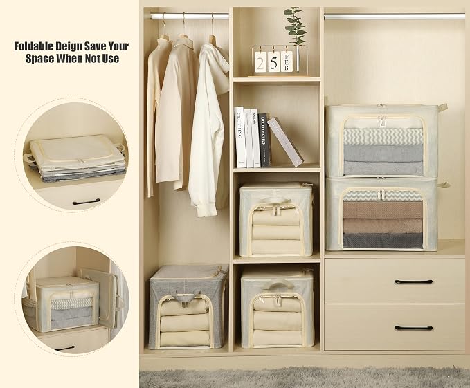 3 Openings Large Clothes Storage Bins - Image 5