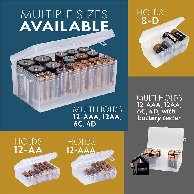 Dial Industries Battery Storage Organizer Case, Holds 12 AAA, 12 AA, 4D | Keeps - Image 3