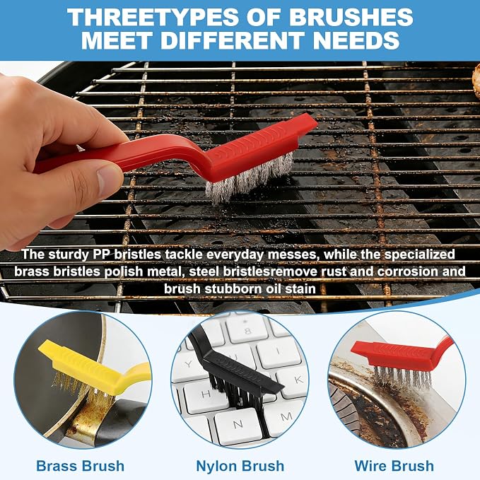 11Pcs V-Shaped Grout Cleaning Brush Set, - Image 4