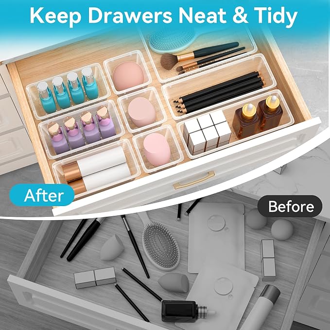 24 PCS Drawer Organizer Set, Makeup Organizers, Tool Storage Trays | 4 Sizes - Image 7