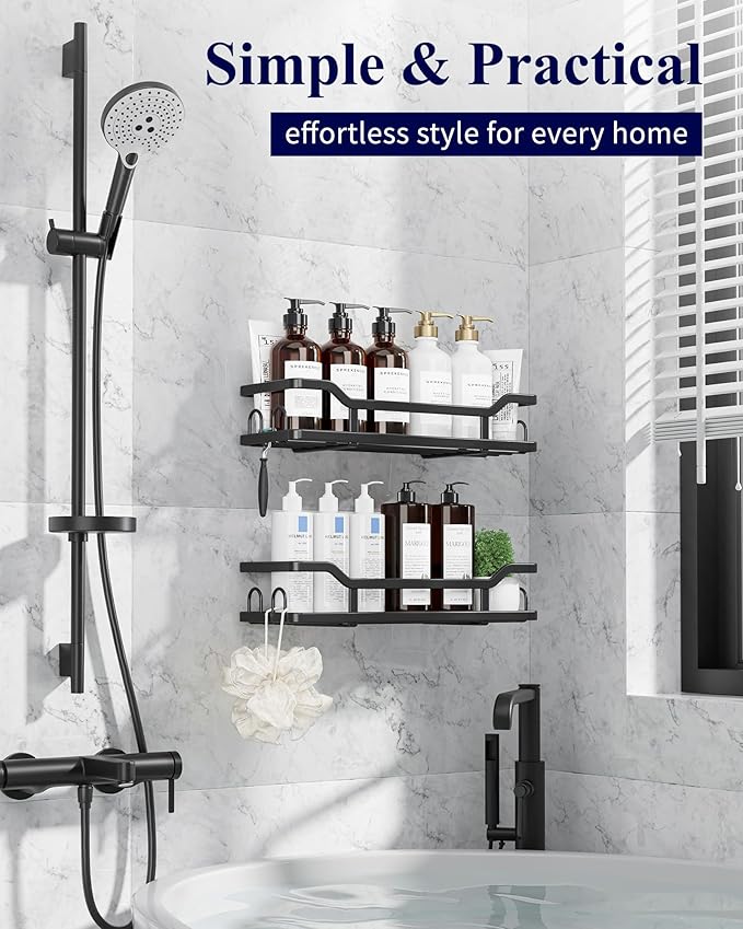 Kitsure Shower Caddy, Adhesive Shower Organizer - Image 3