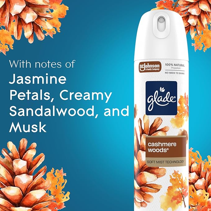 Glade Air Freshener Room Spray, Cashmere Woods Scent, Odor Fighting to Deliver - Image 5