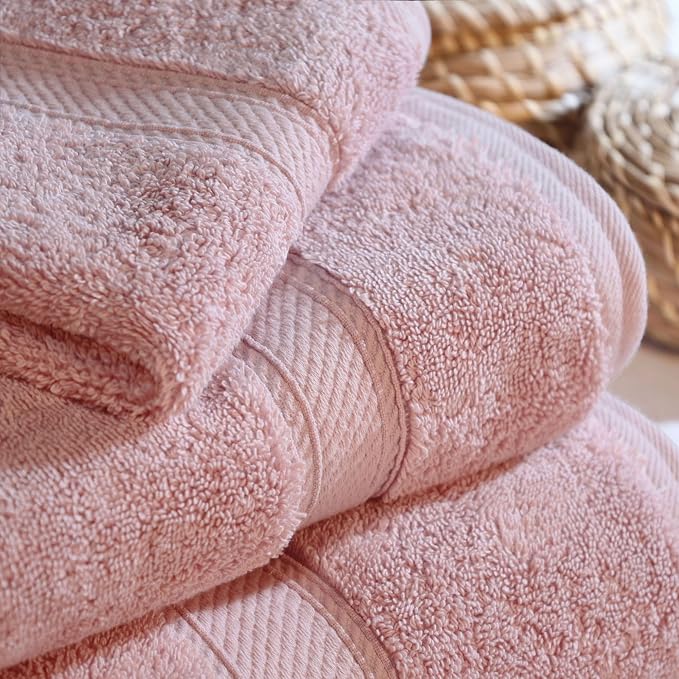 SUPERIOR Egyptian Cotton Ultra Plush & Absorbent, 3 Piece Set, Tea Rose | Quick - Image 7