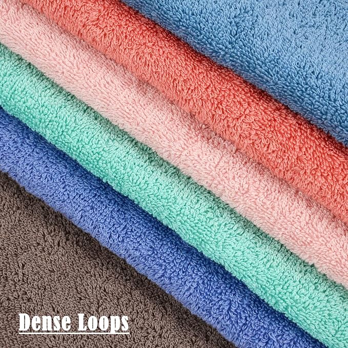 Cleanbear Hand Towels 6-Pack, Soft Cotton Hand Towels, 6 Colors, 13” x 13” | - Image 5