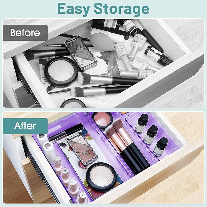 25 PCS Plastic Drawer Organizer Set, Makeup Organizers and Storage Bins | 4 - Image 4