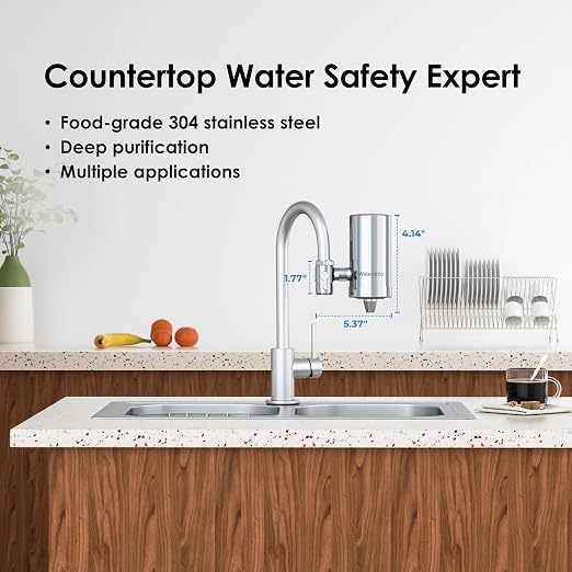 Waterdrop FC-06 Water Filter for Sink Faucet, 360° Rotating Stainless Steel | - Image 6