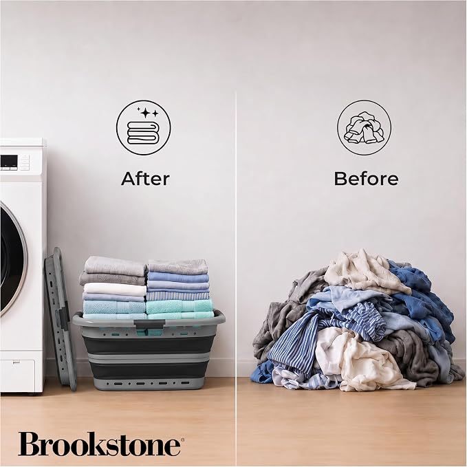 Brookstone 11 Gal Collapsible Laundry Basket - Image 3