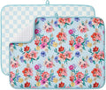 FRESHMINT Dish Drying Mats 2 Pack, Checkerboard Floral | Quick Dry, Ultra by FRESHMINT