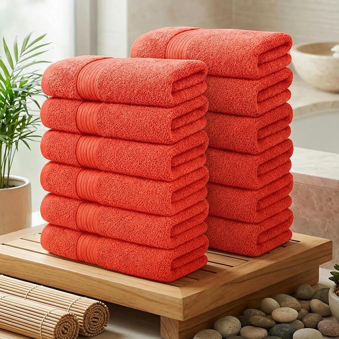 100% Cotton Hand Towels 18x28 Inches, 600 GSM, Soft & Absorbent - Image 2