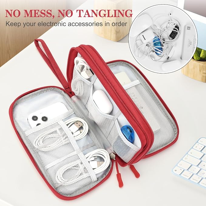 FYY Electronic Organizer, Travel Tech Pouch Bag, Waterproof, Double Layers - Image 5