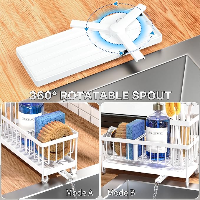 Cisily Sponge Holder for Kitchen Sink, Sink Caddy Organizer - Image 3