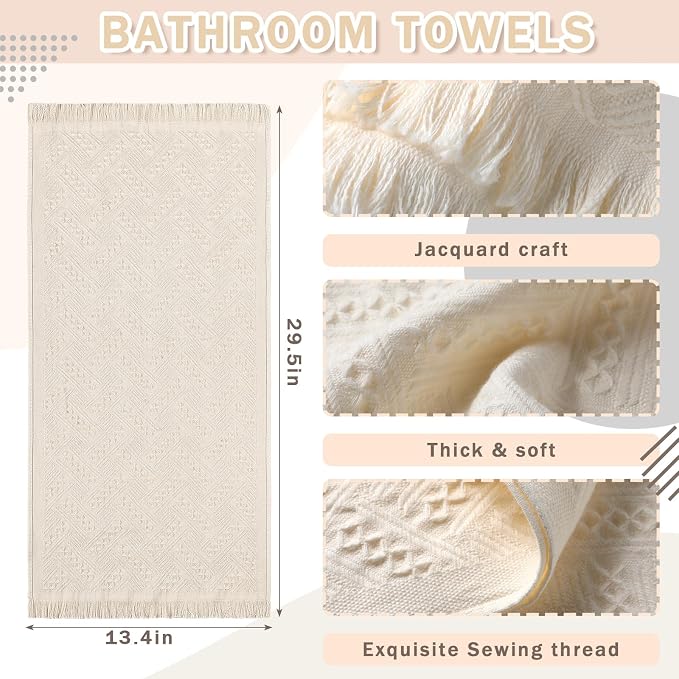 HunnmingRe 4 Pack Boho Hand Towel - Image 2