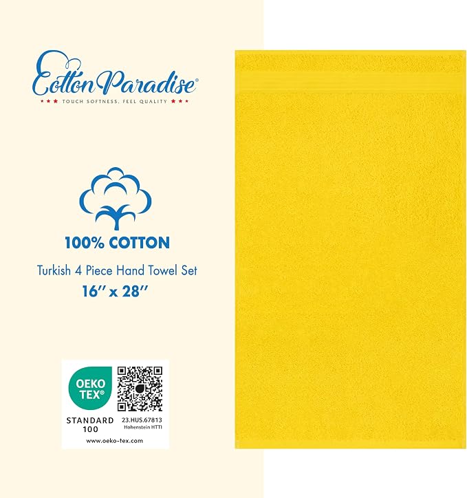 Cotton Paradise 100% Cotton Turkish Towel Set, Soft Absorbent Quick Dry - Image 4