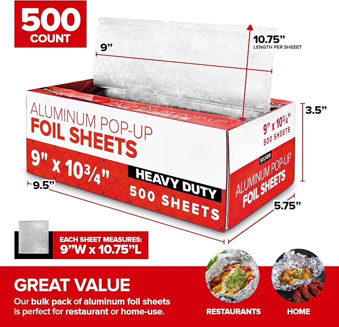 9' Ultra Heavy Duty Pop Up Deli Aluminum Foil, Heavy Duty - Image 2