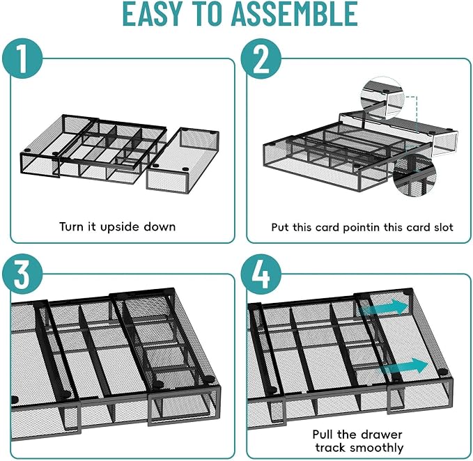 Expandable Desk Drawer Organizer, 10 Adjustable Compartments, expands from 8.74 - Image 3